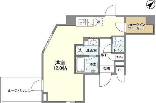 バウスフラッツ品川大井町 702号室 間取り図 1R