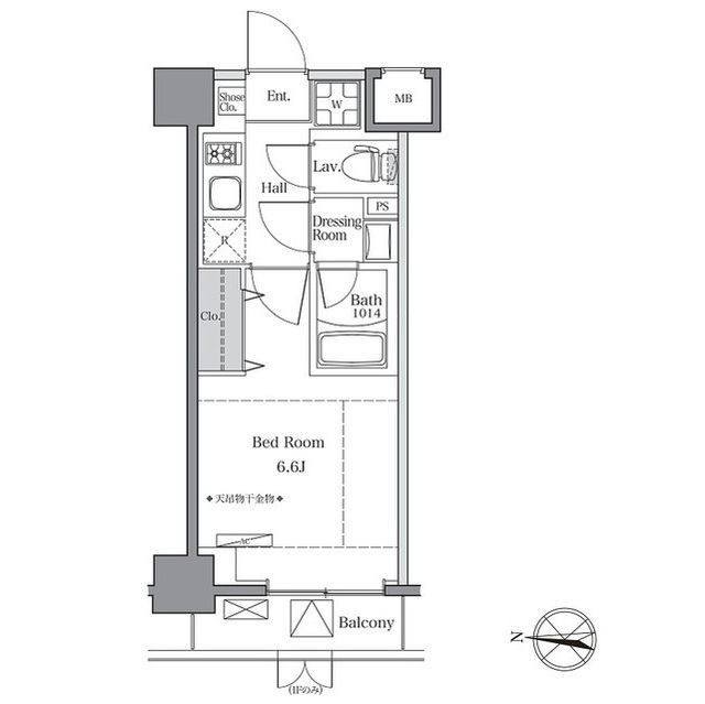 BluRock東品川 302号室 間取り図 1K