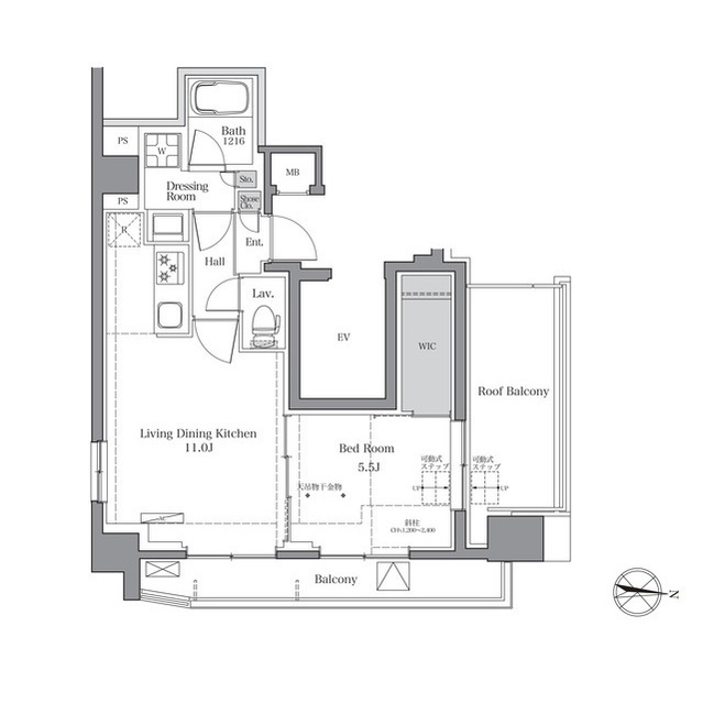 BluRock東品川 802号室 間取り図 1LDK
