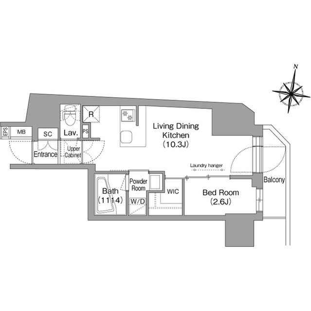 BPRレジデンス南品川 0401号室 間取り図 1LDK