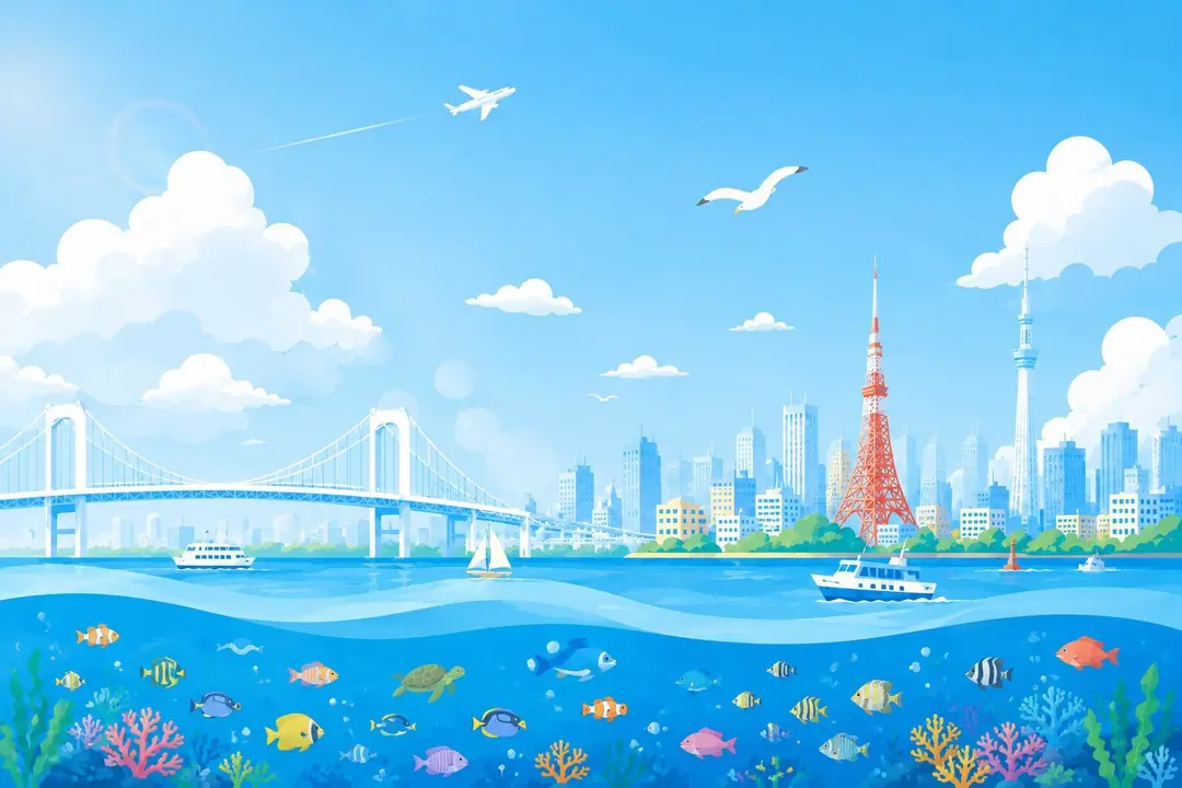 東京湾岸 昼の風景