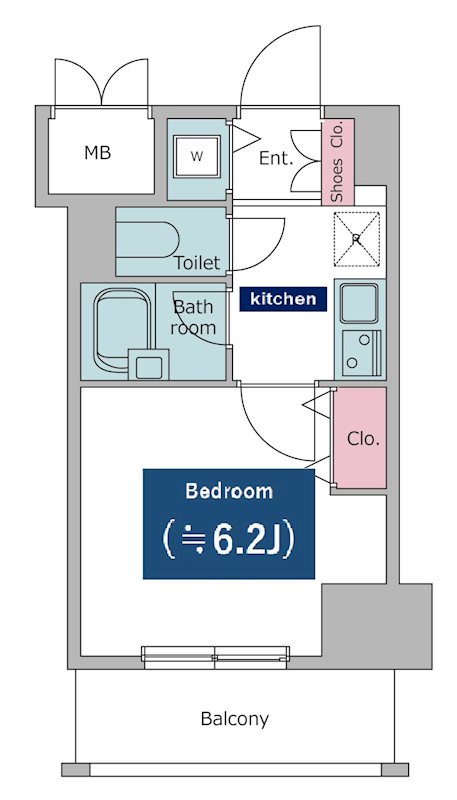レジディア東品川 504号室 間取り図 1K