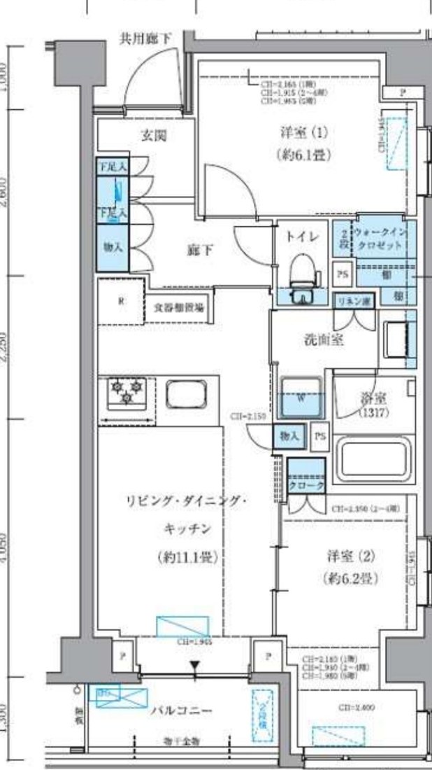 パークアクシス品川シーサイド 109号室 間取り図 2LDK