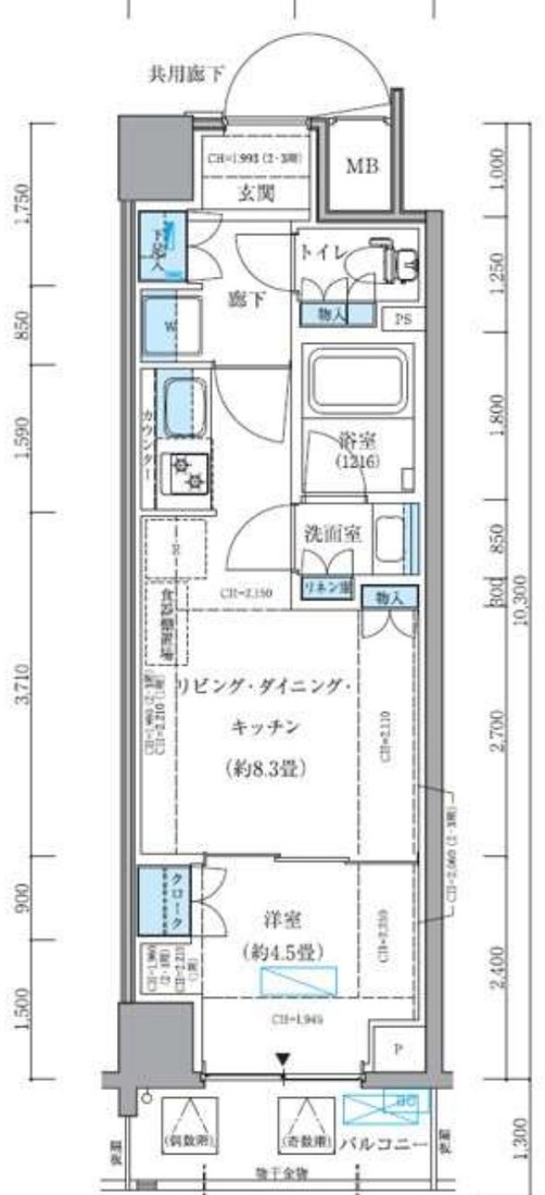 パークアクシス品川シーサイド 214号室 間取り図 1LDK