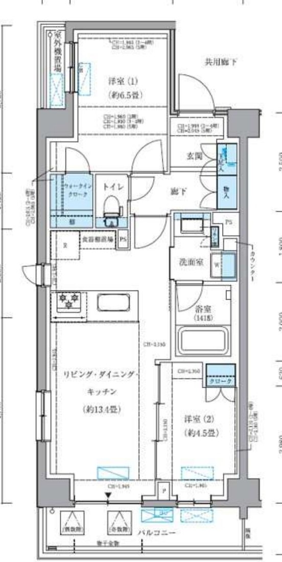 パークアクシス品川シーサイド 304号室 間取り図 2LDK