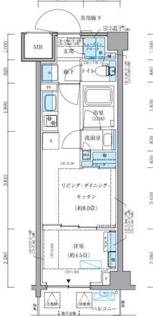 パークアクシス品川シーサイド 311号室 間取り図 1LDK