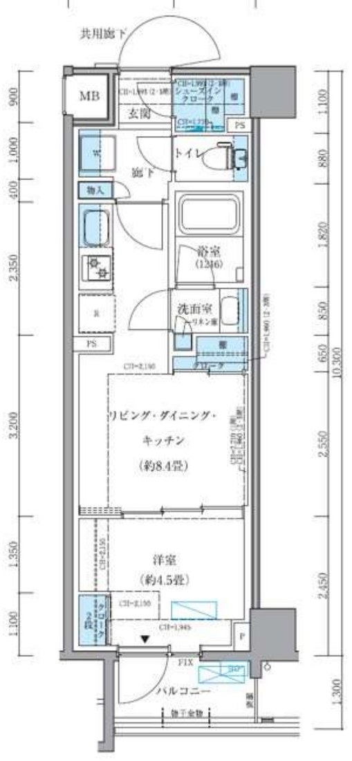 パークアクシス品川シーサイド 313号室 間取り図 1LDK