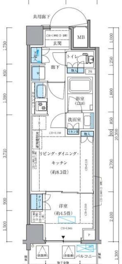 パークアクシス品川シーサイド 314号室 間取り図 1LDK