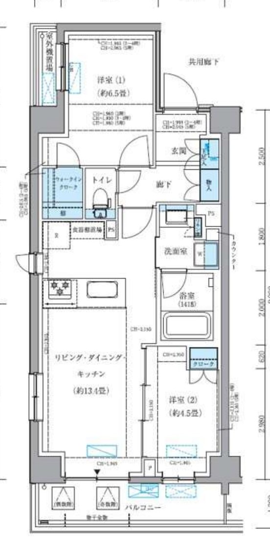 パークアクシス品川シーサイド 501号室 間取り図 2LDK
