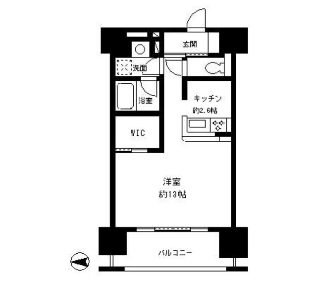 パークキューブ東品川 619号室 間取り図 ワンルーム